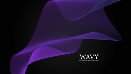 Abstract dark background with glowing wave. Technology hi-tech futuristic template.Suit for poster, banner, brochure, cover, website, flyer Vector illustration