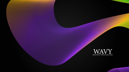 Abstract dark background with glowing wave. Technology hi-tech futuristic template.Suit for poster, banner, brochure, cover, website, flyer Vector illustration