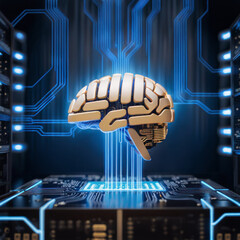 電子回路に組み込まれた脳型人工知能の活動 
 Activity of brain-type artificial intelligence embedded in electronic circuits - obrazy, fototapety, plakaty