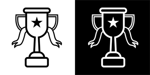 Award, champion, cup Icon. Business icon & Startup icon. Black icon. Black logo. Line icon.