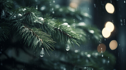 Fototapeta na wymiar Natal, árvore de Natal, neve Dezembro