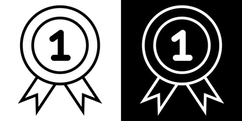 Award, badge, medal Icon. Business icon & Startup icon. Black icon. Black logo. Line icon.