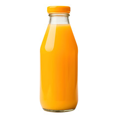 bottle of orange juice and fruit isolated on transparent background Remove png, Clipping Path - obrazy, fototapety, plakaty