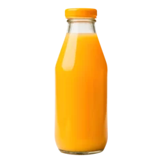 Fotobehang bottle of orange juice and fruit isolated on transparent background Remove png, Clipping Path © Vector Nazmul