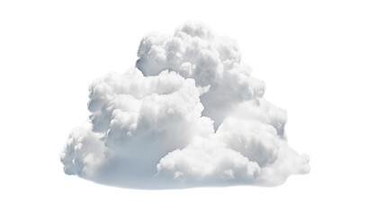 White cloud isolated on transparent background, Generative ai.