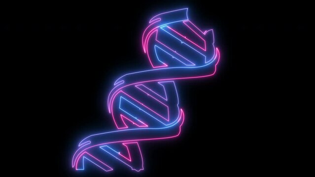 Digital Neon DNA in trendy stylish colors. Futuristic technology