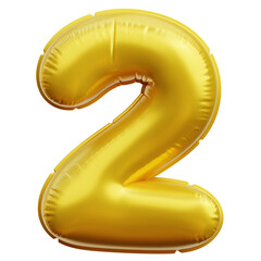 Number 2 Balloon 3D Icon Illustrations