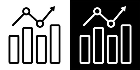Business, chart, finance Icon. Business icon & Startup icon. Black icon. Black logo. Line icon.