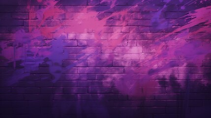 A Vibrant Mosaic of Purple and Pink on a Brick Wall