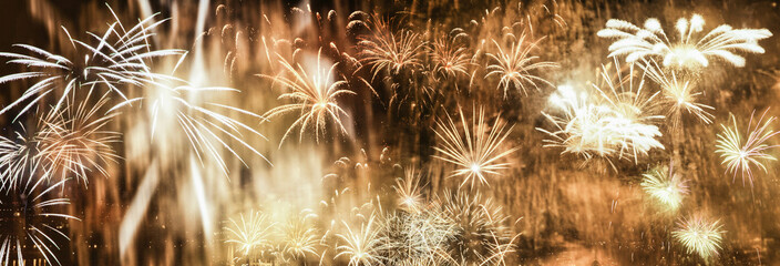 exploding fireworks New Year background