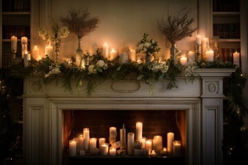 Seasonal red festive winter dark christmas celebration burning holiday decorative candle xmas