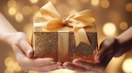 Gift of Gold: Two Hands Holding a Shiny Surprise