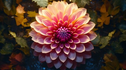 The symmetry of a blooming flower, a perfect representation of nature's balance.