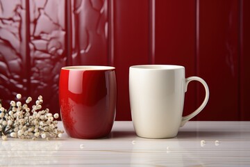 red and white cups