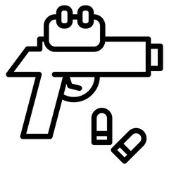 gun with ammo line