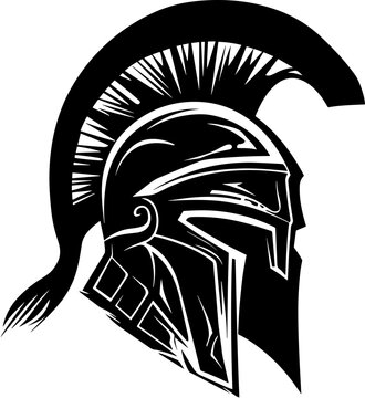 spartan warrior helmet soldier black vector logo