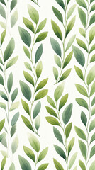 A charming pattern with adorable green leaves, each represented with clean lines and a limited color palette created with Generative Ai