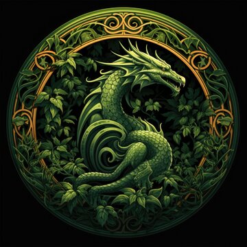 Green celtic dragon