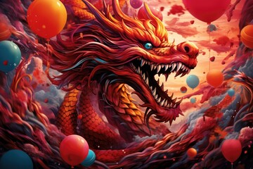 red dragon illustration