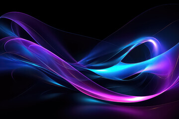 abstract futuristic background with blue glowing neon moving high speed wave lines