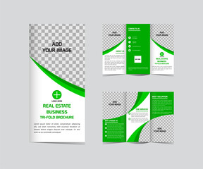 Modern real estate Tri fold brochure design template editable
