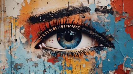The All-Seeing Eye: A Vivid Mural of an Intense, Mesmerizing Eye Gazing Into Your Soul