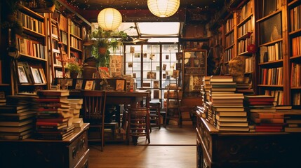 Nostalgic antique bookstore