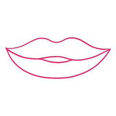 Pink Woman Lips Outline