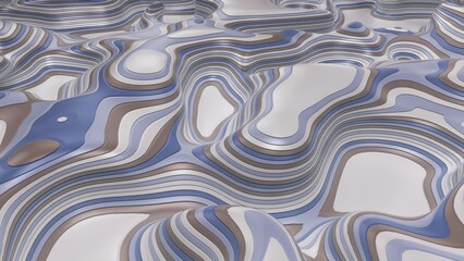 Abstract background animation.Sliced multicolored hills. 3D geometric seamless background.Waving surface 5