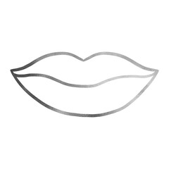 Silver Luxurious Lips Outline