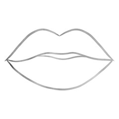 Silver Shiny Lips Outline