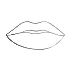 Silver Sexy Lips Outline