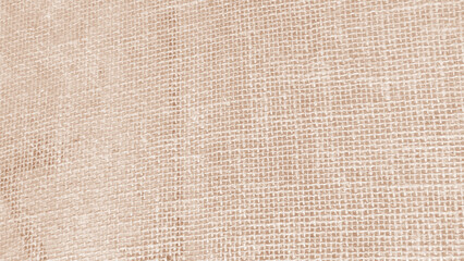 Fototapeta na wymiar Jute hessian sackcloth canvas woven texture pattern background in light brown color blank empty.