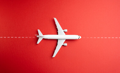 The plane follows the route. Air communication. Flights traffic. Routes and directions. Businessman...