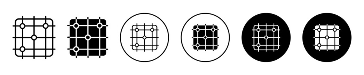 Fototapeta na wymiar Go game icon set. Asian alphago vector symbol. Baduk game sign in black filled and outlined style.