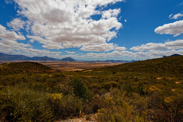 A beautiful view from Piekenierskloof pass over the valley, in Western Cape, South Africa.