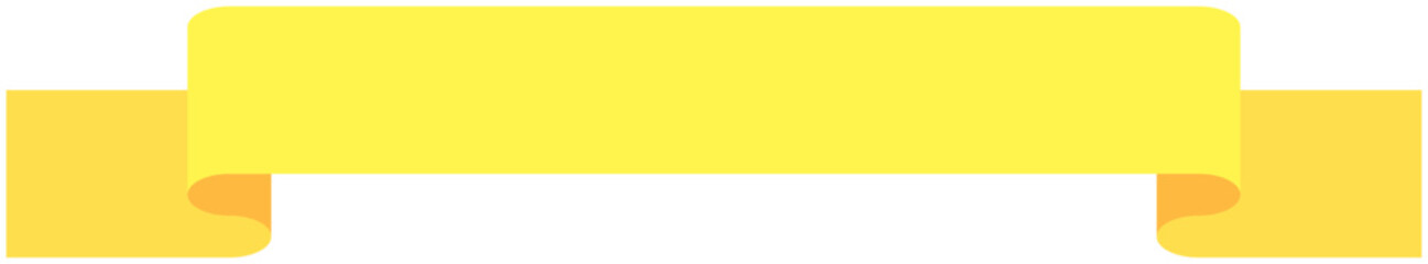 シンプルなリボンの単品イラスト1（黄色）