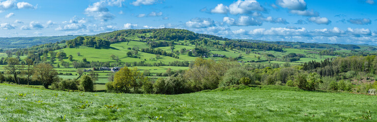 Early summer view over the Wye Valley at Rowsley
