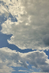Obraz premium Image of clear blue sky and white clouds on day time for background usage