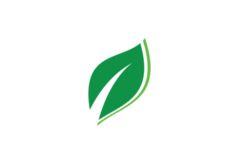 Green Leaf natural logo design, Vector design template