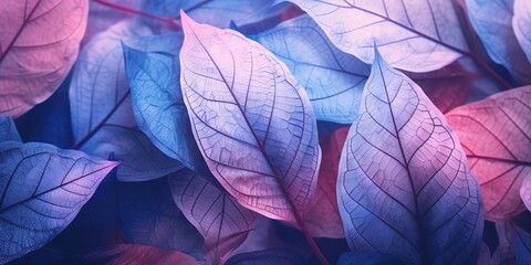 Enchanted Foliage  Vibrant Tones of Blue and Purple, Generative AI