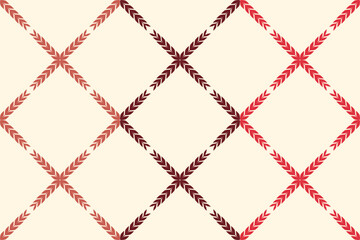 Diagonal cross-grid pattern, repeat and seamless, geometric and floral element for textile, tile, wallpaper or wrapping