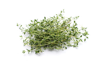 Fresh thyme on white background.