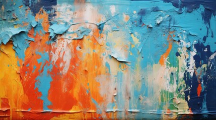 Obraz na płótnie Canvas Abstract Symphony: A Vibrant Fusion of Blue, Orange, and Yellow Tones