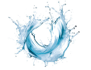  Water splash in circle shape isolated on transparent background, png - obrazy, fototapety, plakaty