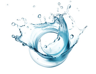  Water splash in circle shape isolated on transparent background, png
