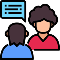 job interview color outline icon