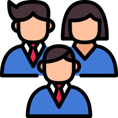 workforce color outline icon