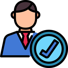 hired color outline icon