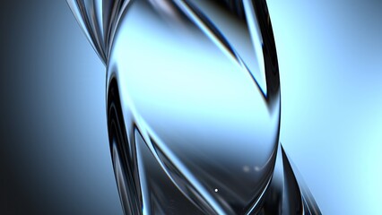 Blue Crystal Cool and Beautiful Refraction and Reflection Elegant and Modern 3D Rendering Abstract Background